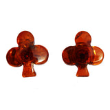 Dark Cognac Stud Earrings - Clubs