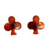 Dark Cognac Stud Earrings - Clubs