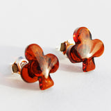 Dark Cognac Stud Earrings - Clubs