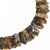 Semi-Polished Green-Grey Amber Necklace