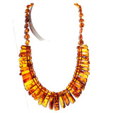 Stunning Thin Amber Bead Necklace Cleopatra style
