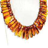 Stunning Thin Amber Bead Necklace Cleopatra style