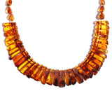 Stunning Thin Amber Bead Necklace Cleopatra style