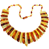 Stunning Thin Amber Bead Necklace Cleopatra style