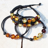 Double Charming Cotton & Baltic Amber Bracelet