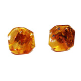 Simple Natural Shape Honey Baltic Amber Cufflinks