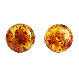 Simple Round Honey Baltic Amber Cufflinks