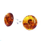 Simple Round Honey Baltic Amber Cufflinks