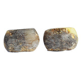 Unpolished Grey Amber Cufflinks