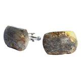 Unpolished Grey Amber Cufflinks