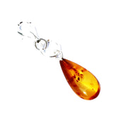 Romantic Baltic Amber Charm - Drop