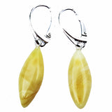 Baltic Amber Stud Earrings - Flat Drops