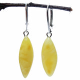 Baltic Amber Stud Earrings - Flat Drops