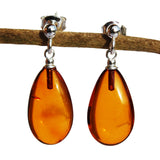 Lovely Baltic Amber Teardrop Studs