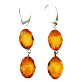 Stunning facet cut Baltic Amber Earrings - Diamonds