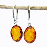 Stunning facet cut Baltic Amber Earrings - Diamonds