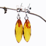 Faceted Baltic Amber Earrings - Drops