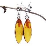 Faceted Baltic Amber Earrings - Drops