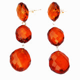 Stunning facet cut Baltic Amber Earrings - Diamonds