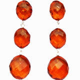 Stunning facet cut Baltic Amber Earrings - Diamonds