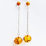 Honey Amber Long and Dangly Earrings