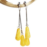 Amber Long and Dangly Earrings - Double Drops