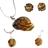 Romantic Baltic Amber Rose Pendant-Charm