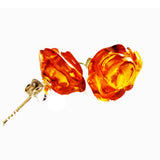 Baltic Amber Flower Studs - Roses
