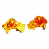 Honey Baltic Amber Studs - Elephants