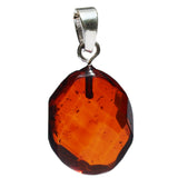 Stunning facet cut Baltic Amber Pendant - Diamonds