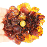 Beautiful Baltic Amber Flower Pendant - Brooch