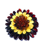 Beautiful Baltic Multicolour Amber Pendant Flower