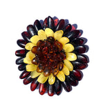 Beautiful Baltic Multicolour Amber Pendant Flower