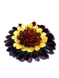 Beautiful Baltic Multicolour Amber Pendant Flower