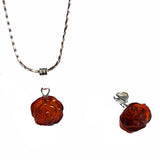 Romantic Baltic Amber Rose Pendant-Charm