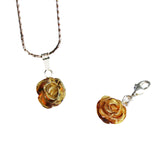 Romantic Baltic Amber Rose Pendant-Charm