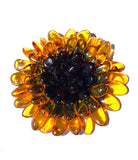 Beautiful Baltic Multicolour Amber Pendant Flower