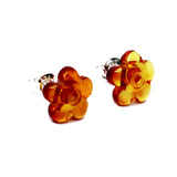 Honey Amber Flower Studs - Daisies