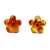 Honey Amber Flower Studs - Daisies