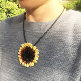 Beautiful Baltic Multicolour Amber Pendant Flower