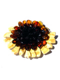 Beautiful Baltic Multicolour Amber Pendant Flower