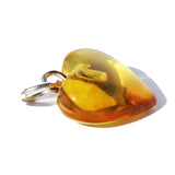Baltic Amber Lemon Amber Heart Pendant With Inclusion