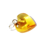 Baltic Amber Lemon Amber Heart Pendant With Inclusion