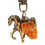Horse and Amber Tumble Keyring