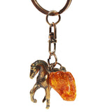 Horse and Amber Tumble Keyring