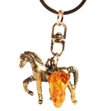 Horse and Amber Tumble Keyring