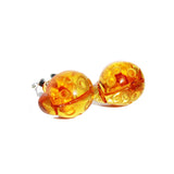 Honey Baltic Amber Studs - Ladybirds