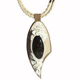 Leather & Green Baltic Amber Necklace - Pendant