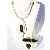 Leather & Green Baltic Amber Necklace - Pendant