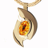 Leather & Honey Baltic Amber Necklace - Pendant